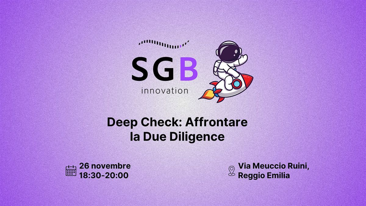 Deep Check: Affrontare la Due Diligence, 26 November | Event in Reggio Emilia | AllEvents