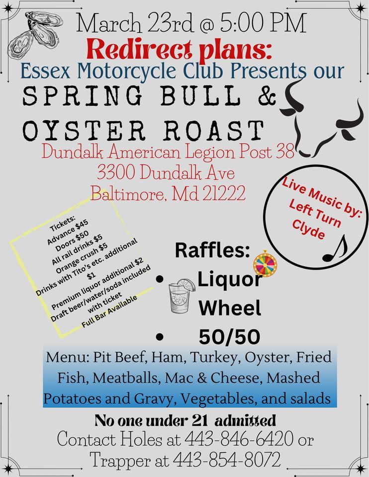 Essex Motorcycle Club Bull & Oyster Roast, 3300 Dundalk Ave, Dundalk