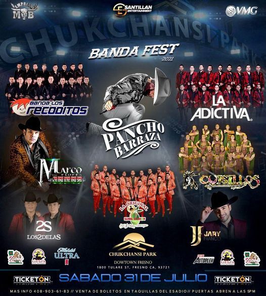 Banda Fest Fresno Ca Chukchansi Park Fresno July 31 2021 Allevents In Rainbow Ballroom Events 2022