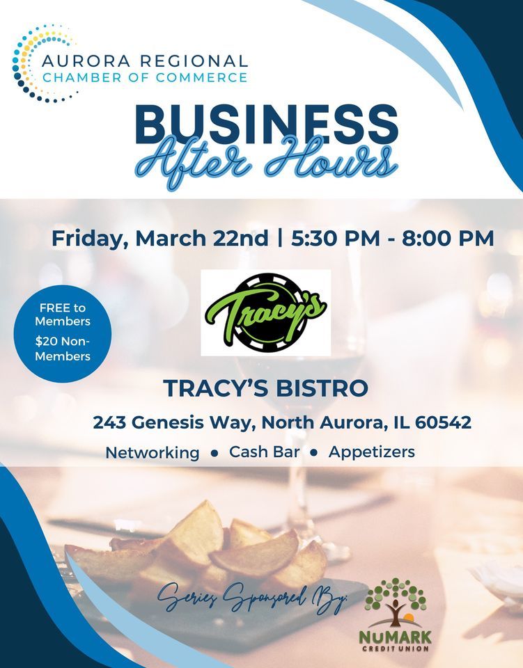 Business After Hours hosted by Tracys Bistro, 243 Genesis Dr, North