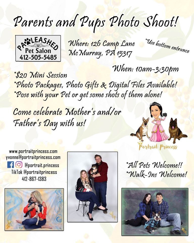 Parents & Pups Photo Shoot, PawLeashed Pet Salon, Bethel Park, May 17