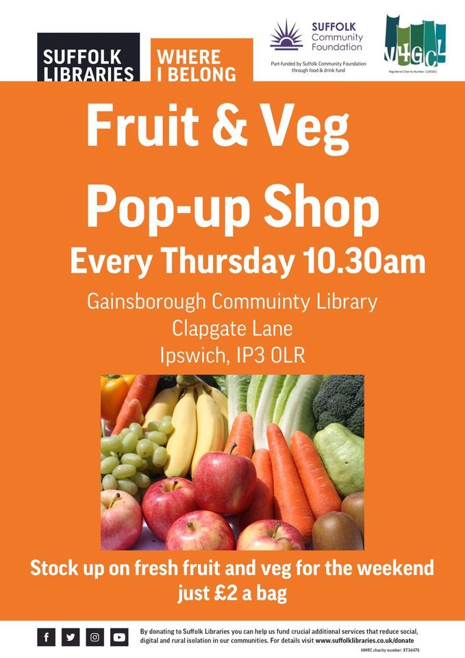 Fruit and Veg popup, Gainsborough Community Library, Felixstowe