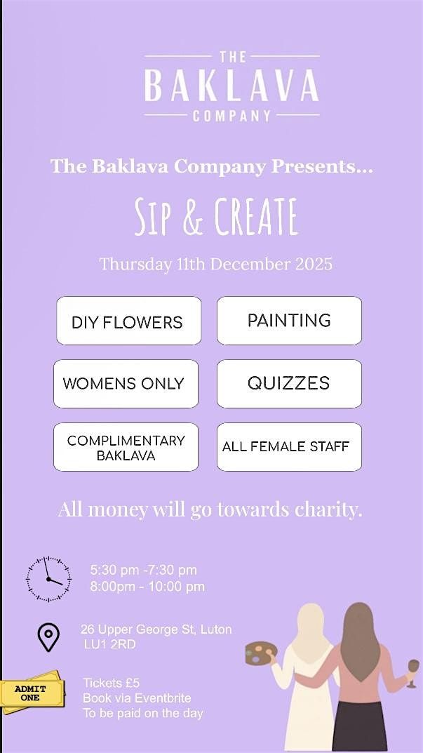 Sip & Create, 11 December | Event in Luton | AllEvents