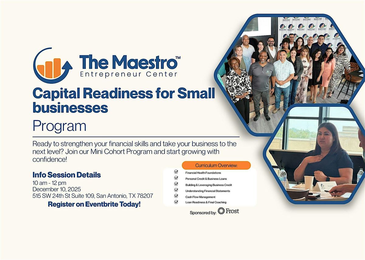 Capital Readiness for Small Business Owners Program Information Session, 10 December | Event in San Antonio