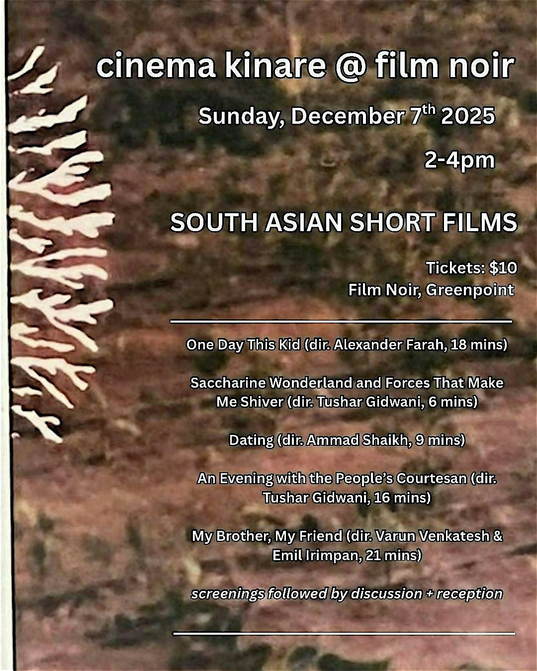 Cinema Kinare At Film Noir: An Afternoon of South Asian Shorts, 7 December | Event in Brooklyn | AllEvents