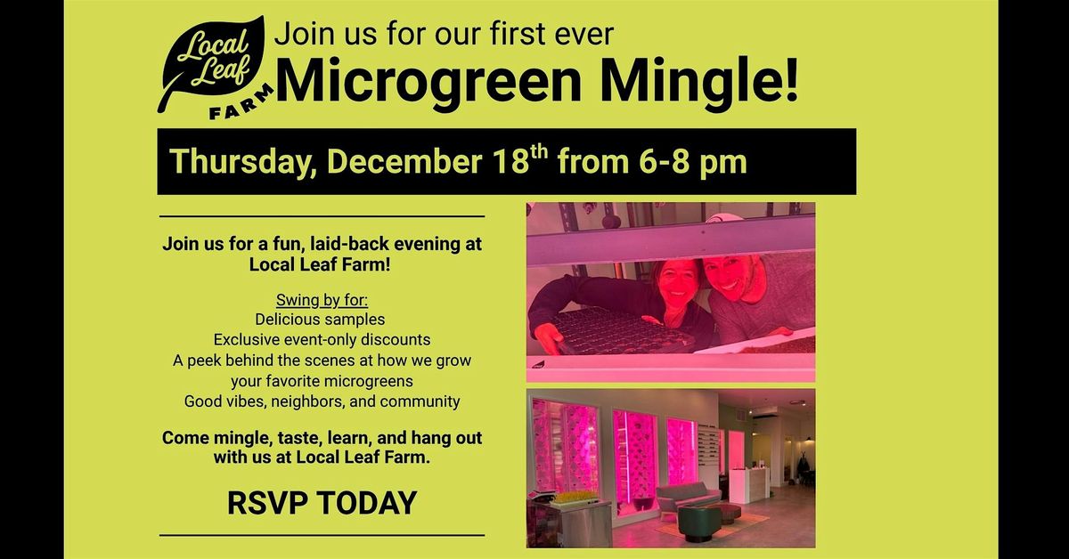 Microgreens Mingle @ Local Leaf Farm, 18 December | Event in Highland Park | AllEvents