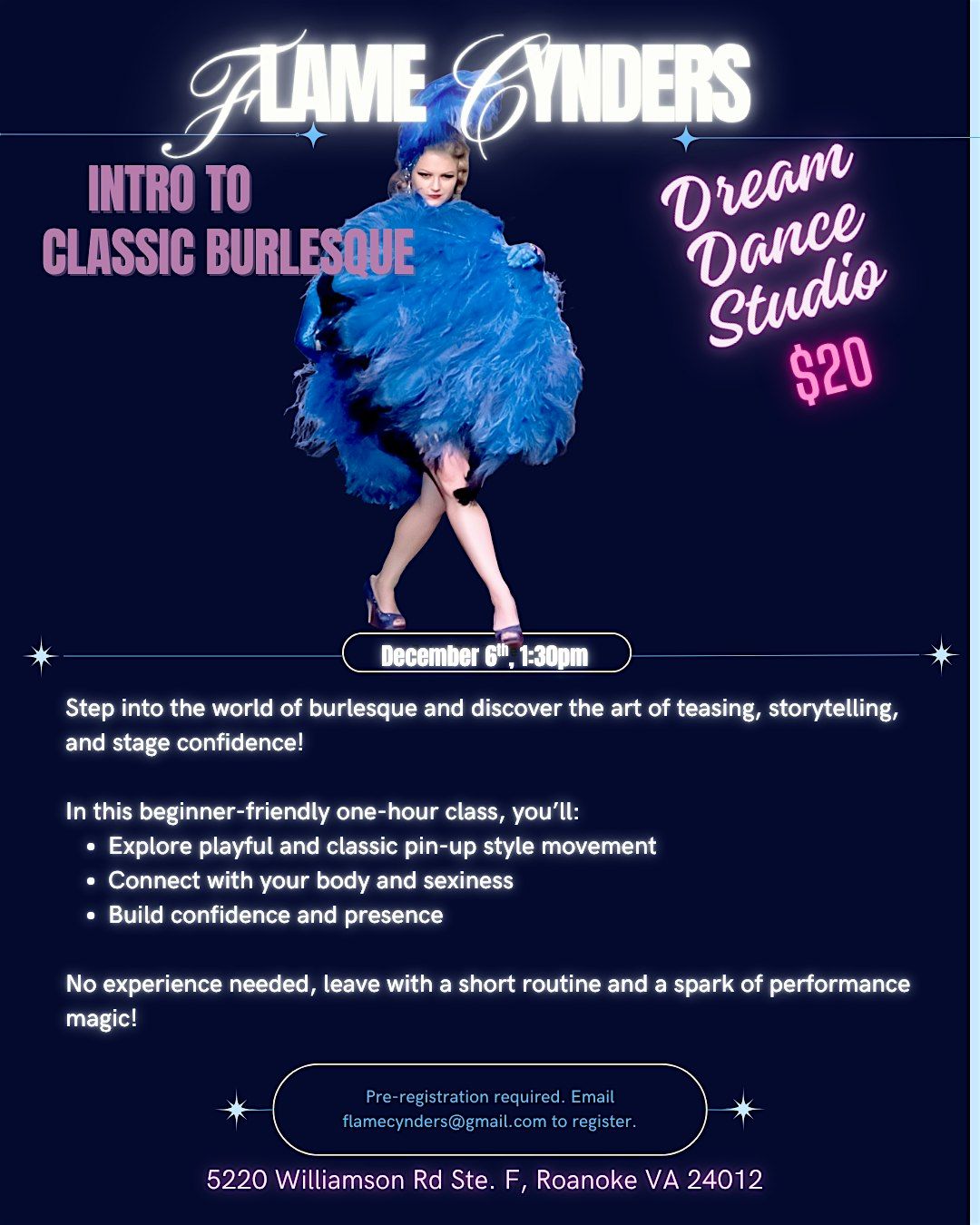 INTRO TO CLASSIC BURLESQUE, 6 December | Event in Roanoke | AllEvents