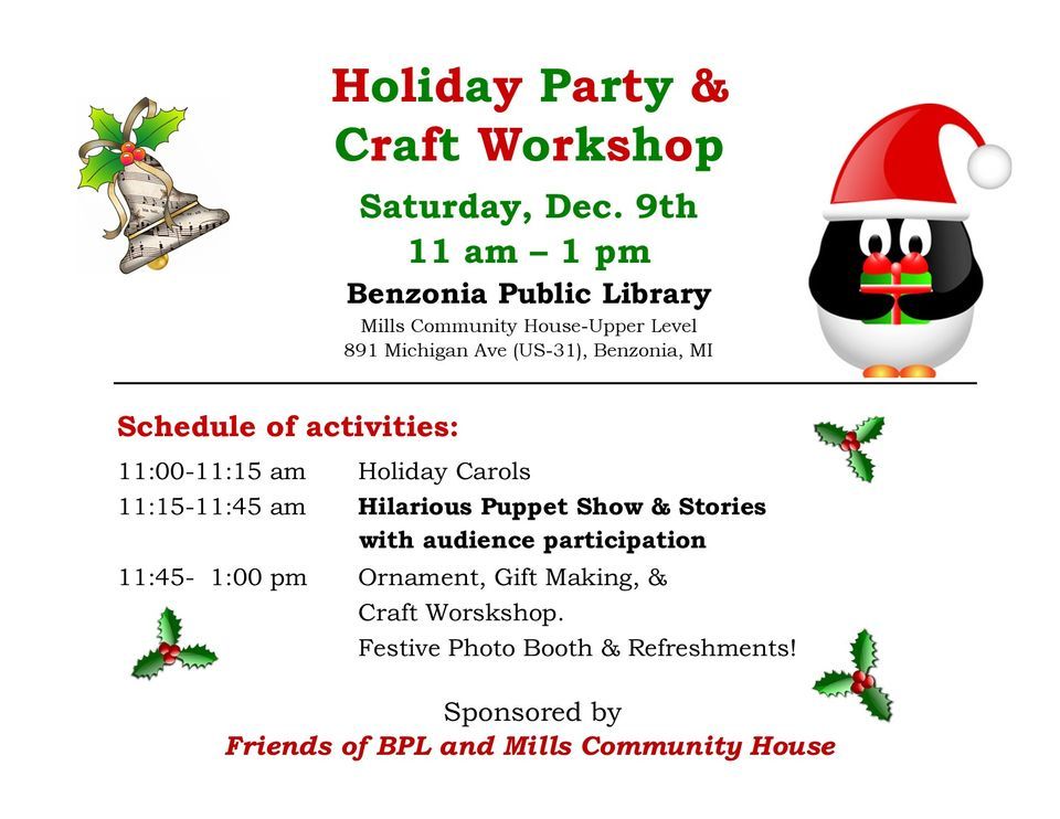 Benzonia Public Library Holiday Party and Craft Benzonia