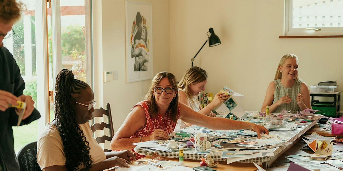Learn How to Make a Self-Love Collaged Heart Chain Zine Workshop 4hr, 8 February | Event in Wimborne Minster