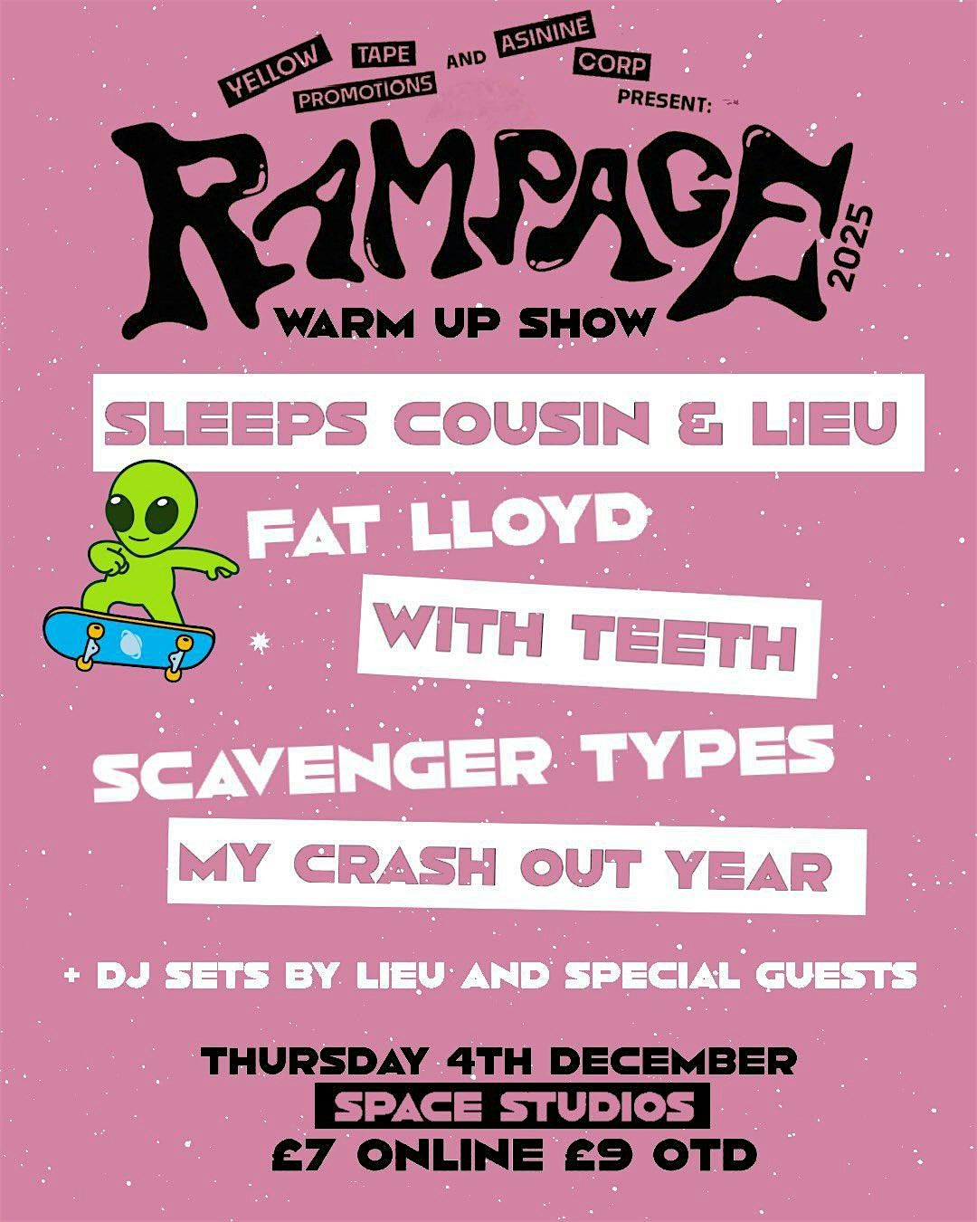 Rampage Fest 2 Warmup Party @ Space Studios 4/12/25, 4 December | Event in Norwich | AllEvents