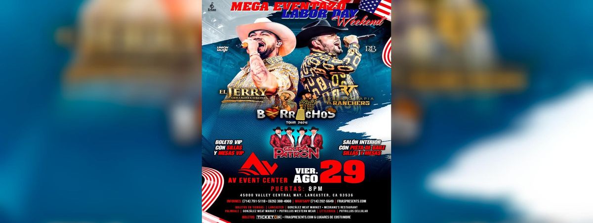 BORRACHOS TOUR - EL JERRY, ROBERTO TAPIA, 29 August | Event in Lancaster | AllEvents