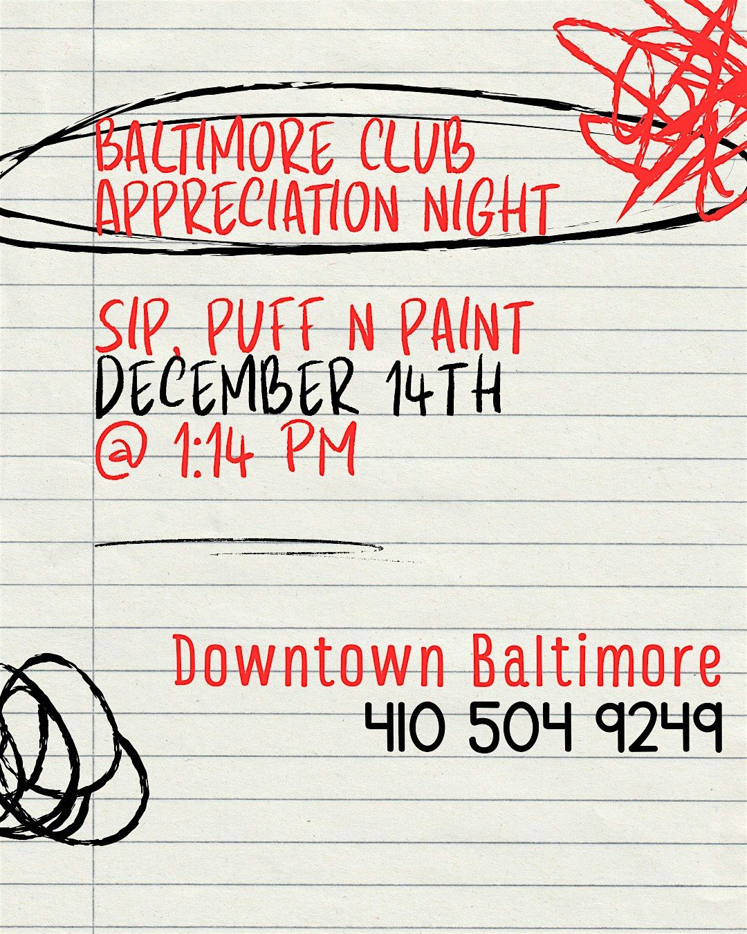 BALTIMORE CLUB MUSIC APPRECIATION: SIP, PUFF N PAINT!, 14 December | Event in Baltimore | AllEvents