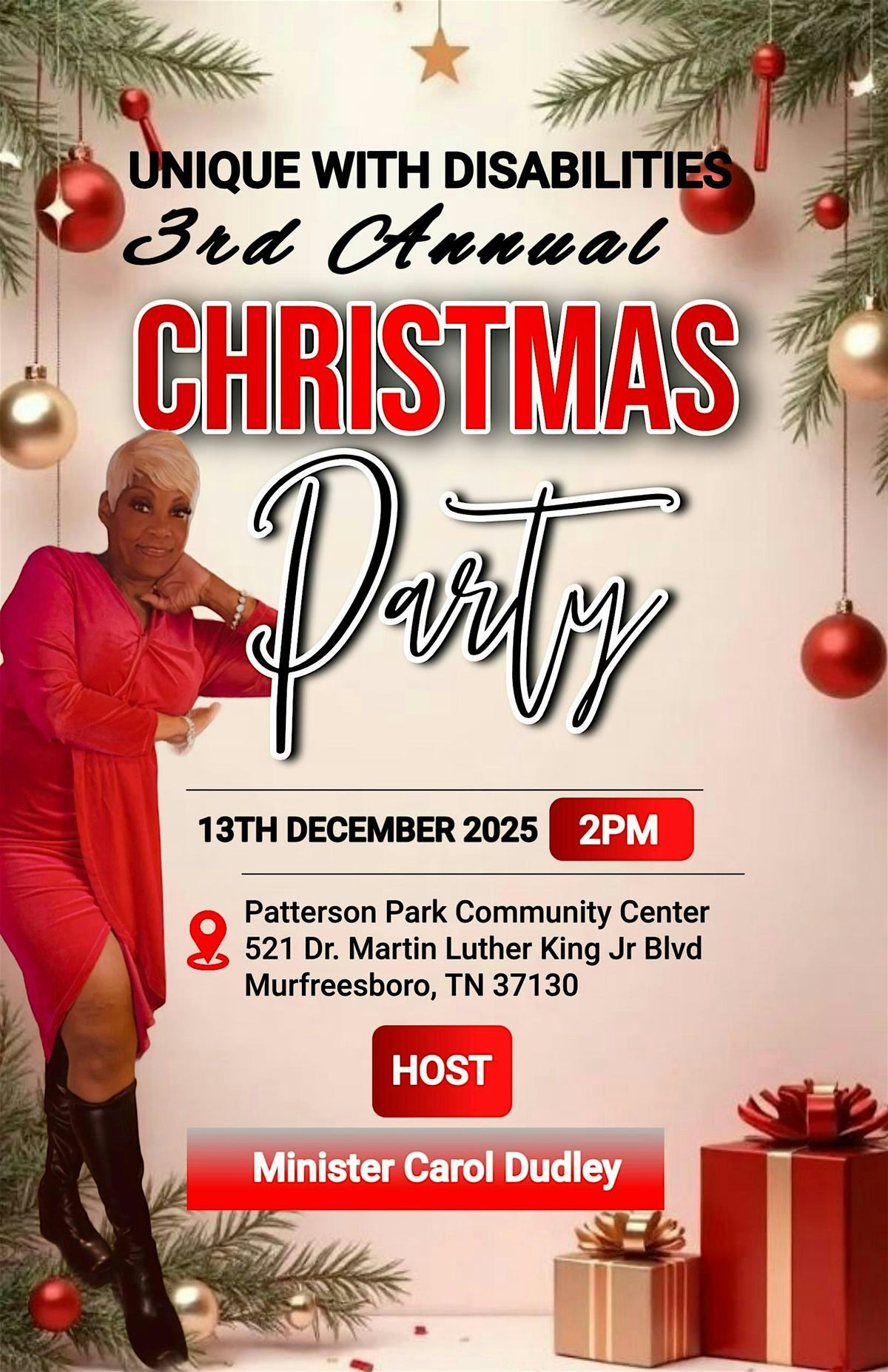 Unique with Disabilities 3rd Annual Christmas Party, 13 December | Event in Murfreesboro | AllEvents