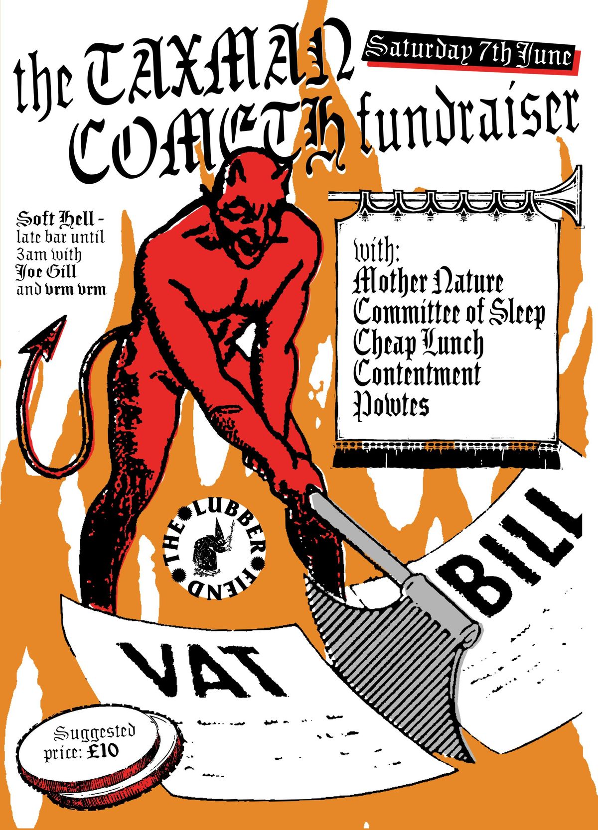 The Tax Man Cometh: A Lubber Fiend Fundraiser, 7 June | Event in Newcastle Upon Tyne | AllEvents