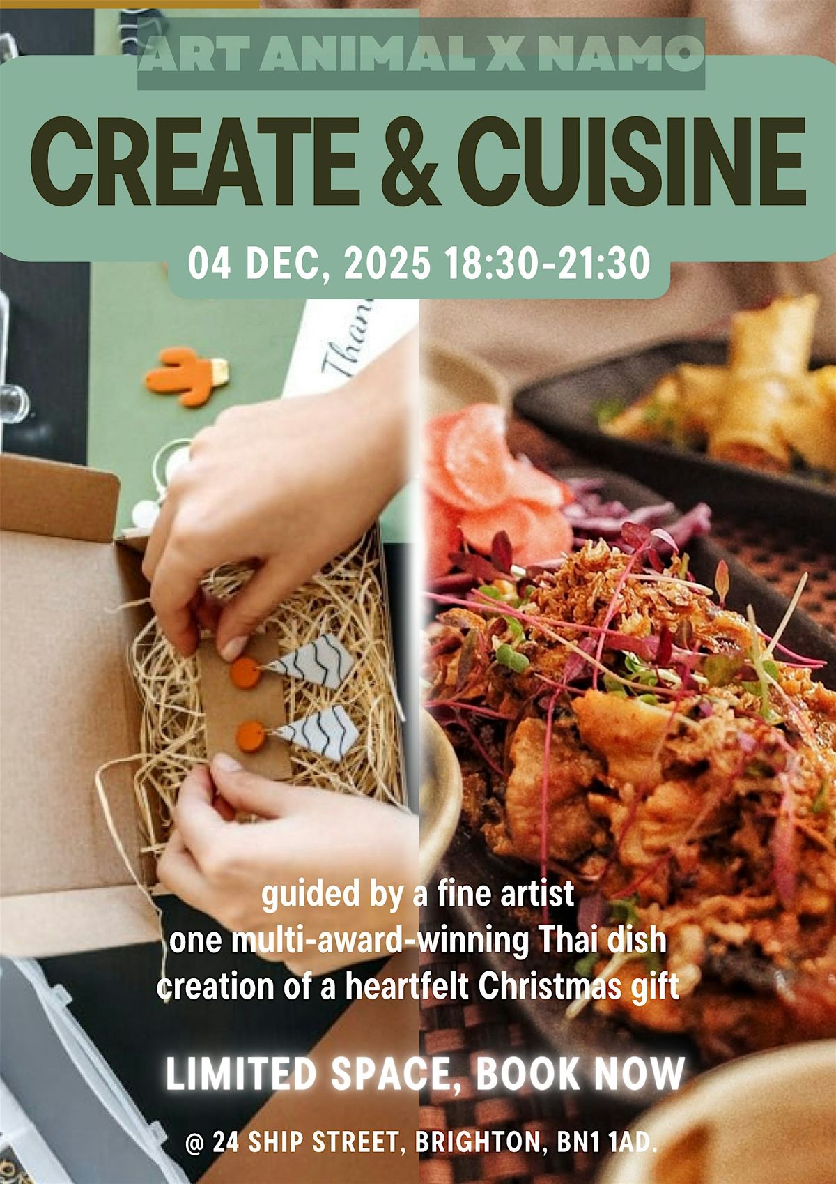 Art Animal x Namo Workshop/Mindful Christmas: Create & Cuisine, 4 December | Event in Brighton and Hove