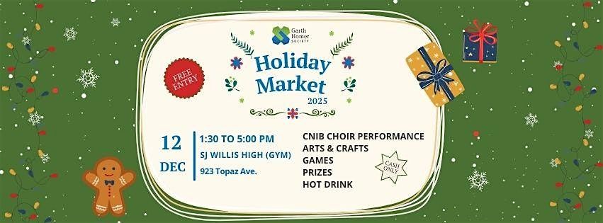 Holiday Market Garth Homer Society, 12 December | Event in Victoria | AllEvents