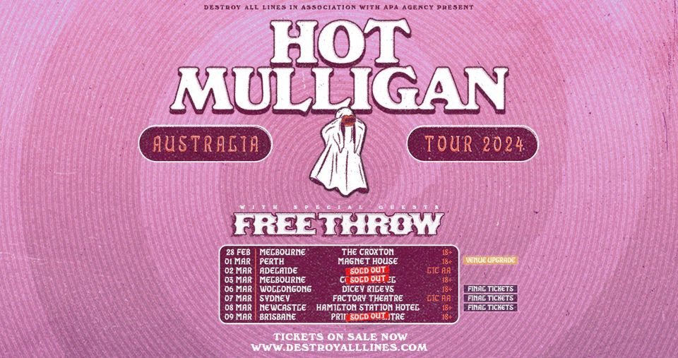 Hot Mulligan AU Tour with Free Throw Perth 18+ (VENUE UPGRADE