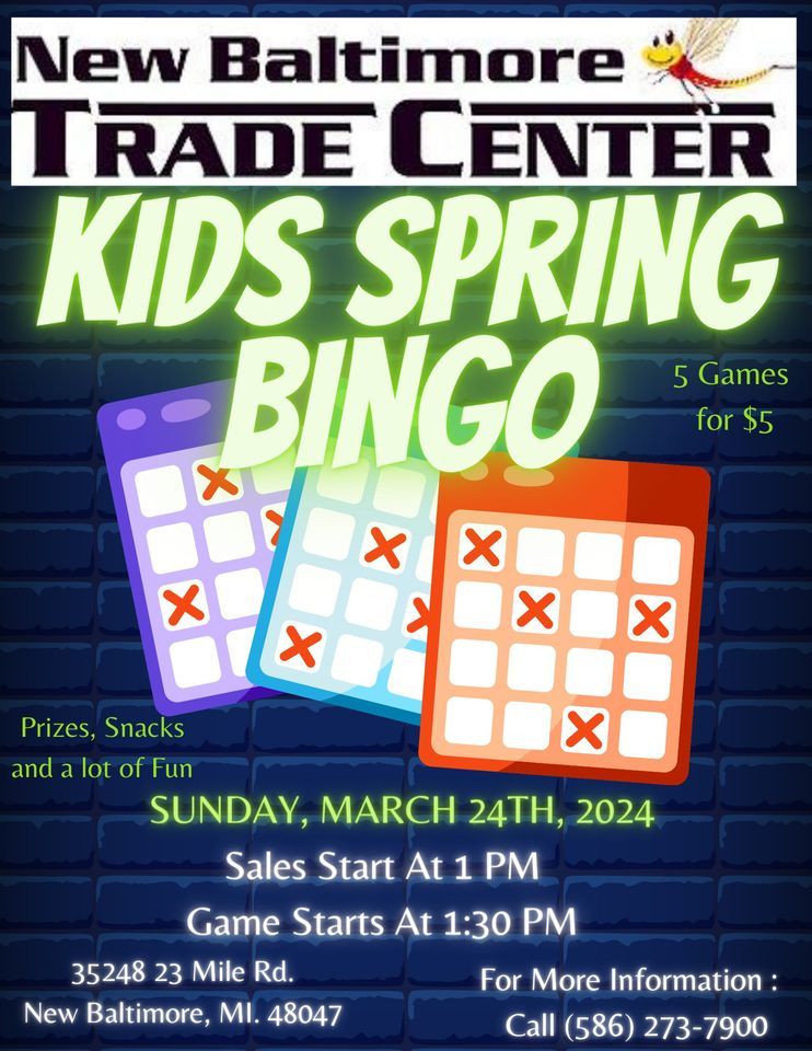 Kids Bingo, New Baltimore Trade Center, March 24 2024 AllEvents.in