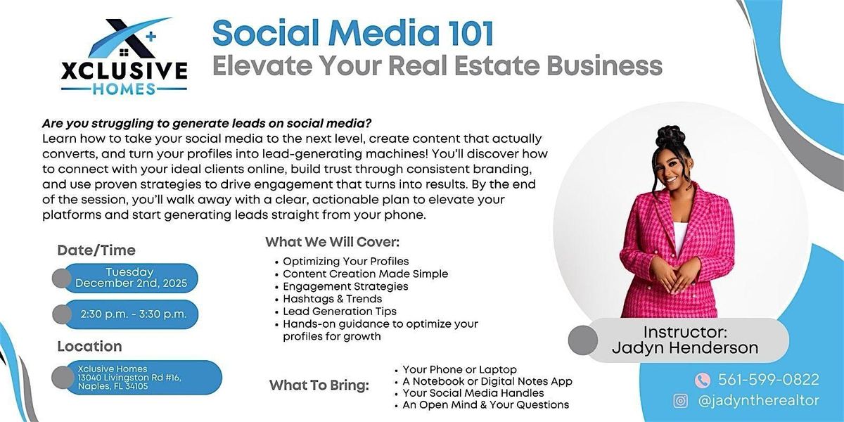 Social Media 101 for Realtors: Learn to Generate More Leads, 2 December | Event in Naples | AllEvents