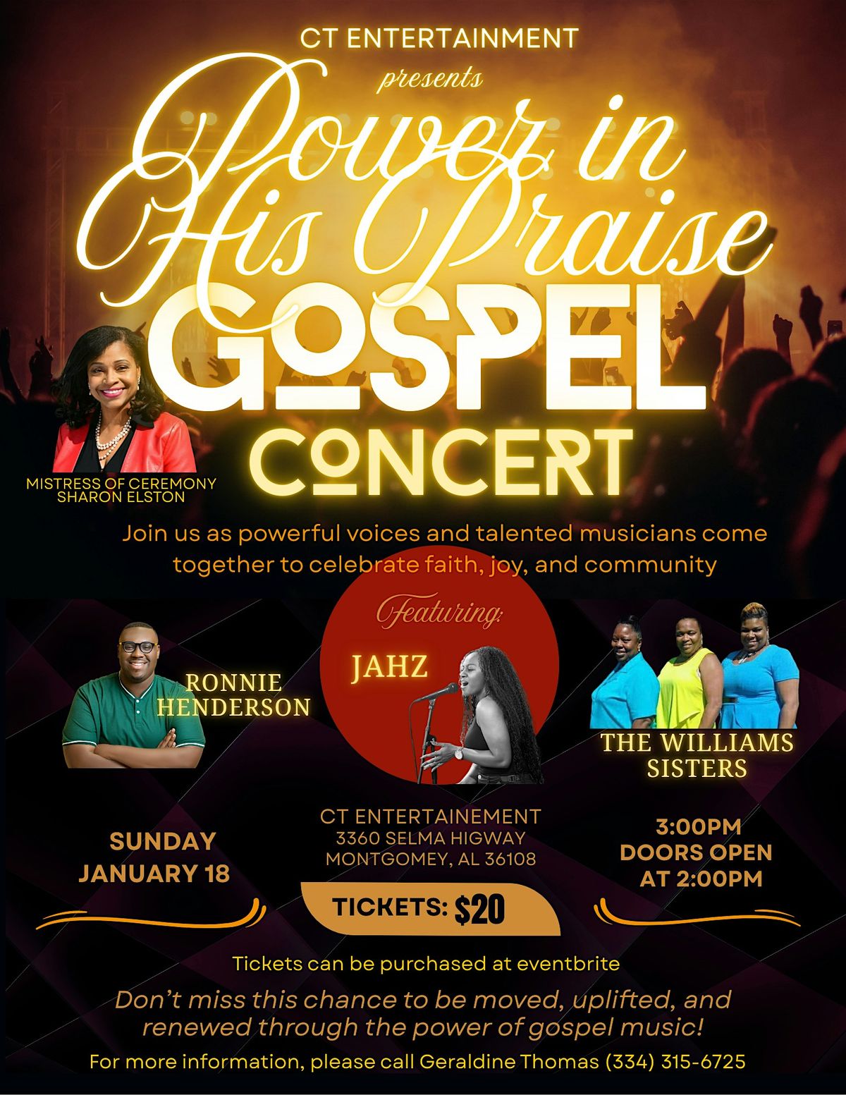 Power In His Name Gospel Concert, 18 January | Event in Montgomery | AllEvents