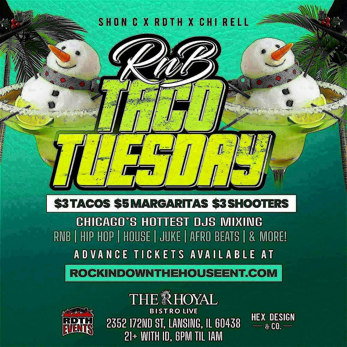 RnB Taco Tuesday @ THE RHOYAL BISTRO LIVE (Lansing IL), 2 December | Event in Lansing | AllEvents