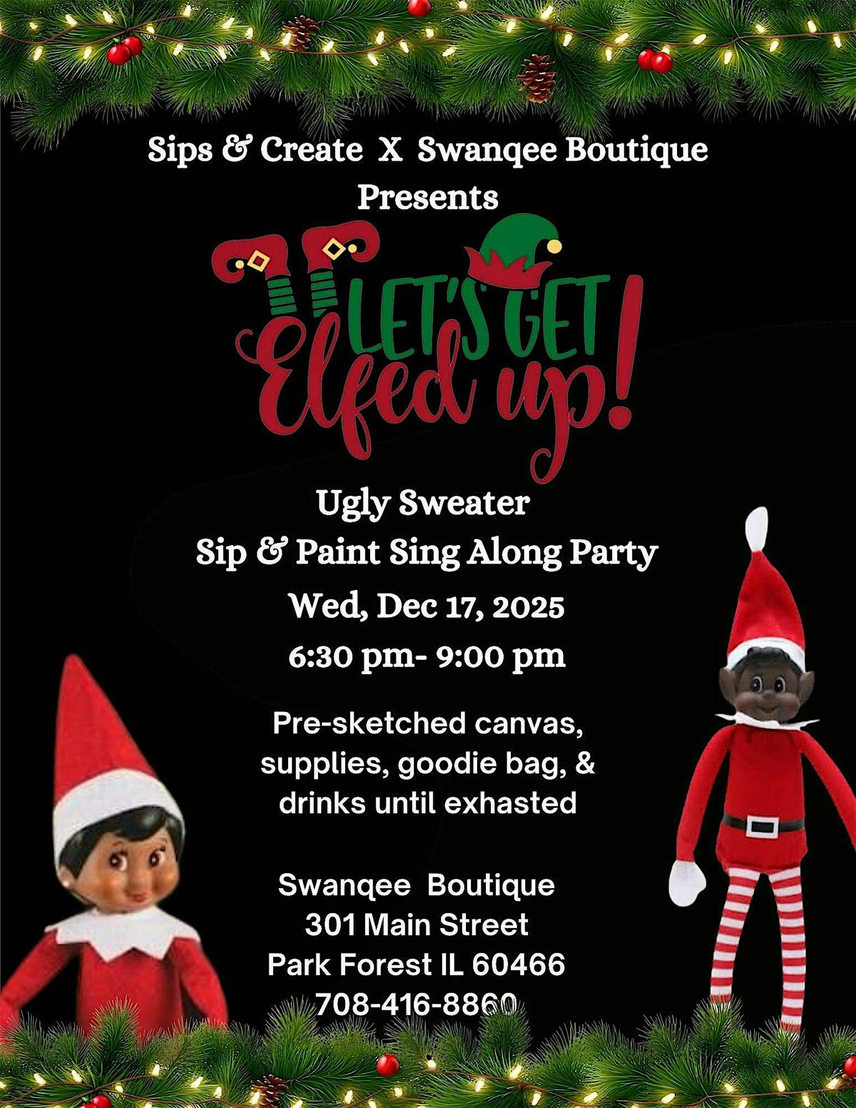 Wind Down Wednesday: Ugly Sweater Sing-Along Sip & Paint, 17 December | Event in Park Forest | AllEvents