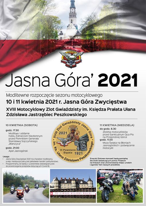 XVIII Motocyklowy Zlot Gwiaździsty im. Księdza Prałata Ułana Zdzisława Jastrzębiec Peszkowskiego, Jasna Góra, Czestochowa, April 10 to April 11 | AllEvents.in | AllEvents.in XVIII Motocyklowy Zlot Gwiaździsty im. Księdza Prałata Ułana Zdzisława Jastrzębiec Peszkowskiego | AllEvents.in