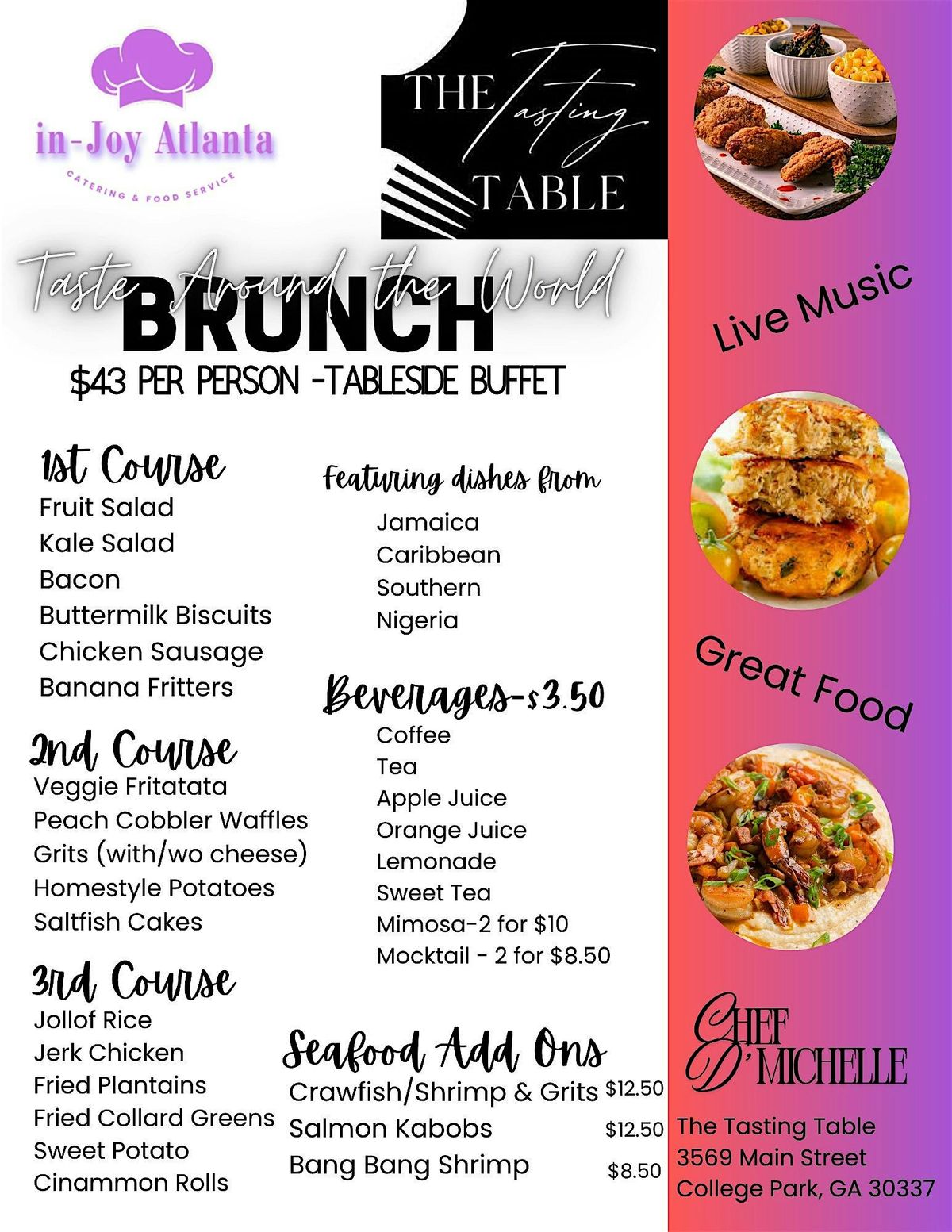 Sunday Brunch Buffet at the Tasting Table with InJoy | Event in College Park | AllEvents