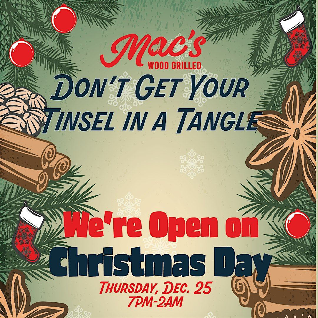 Mac’s Wood Grilled is Open Christmas Day!, 25 December | Event in Chicago | AllEvents