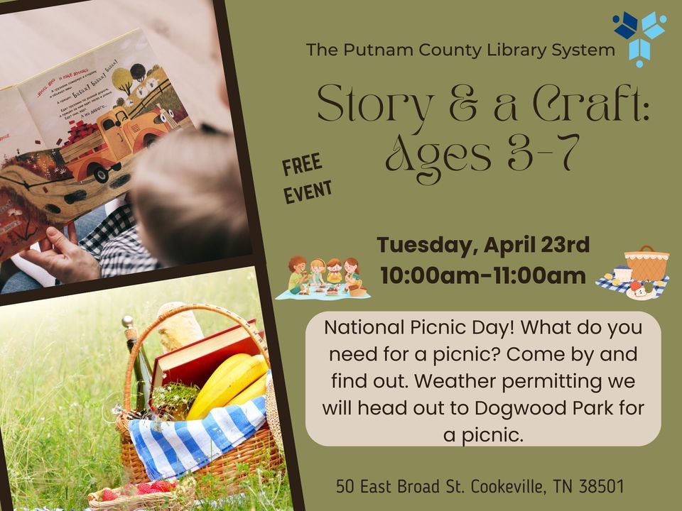 Story & a Craft: Ages 3-7, 50 E Broad St, Cookeville, TN, United States,  Tennessee 38501, 23 April 2024 | AllEvents.in