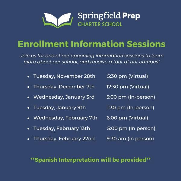 Enrollment Information Sessions, 2071 Roosevelt Ave, Springfield, MA