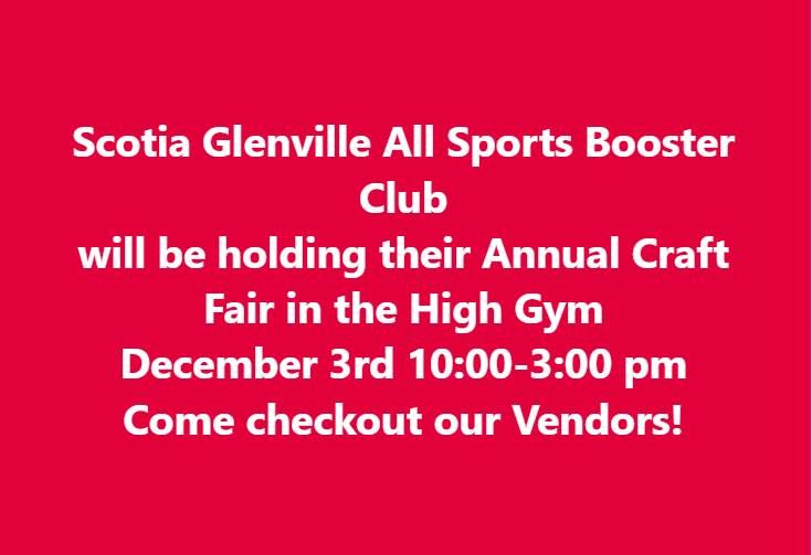ScotiaGlenville All Sports Booster Clubs Annual Holiday Craft Fair