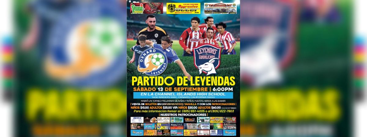 LEYENDAS CHIVAS VS LEYENDAS OXNARD, 13 September | Event in Oxnard | AllEvents