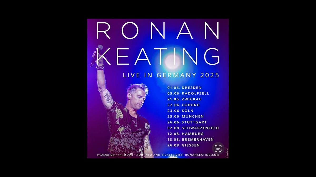 Ronan Keating Hamburg Tickets, 12 August | Event in Hamburg | AllEvents