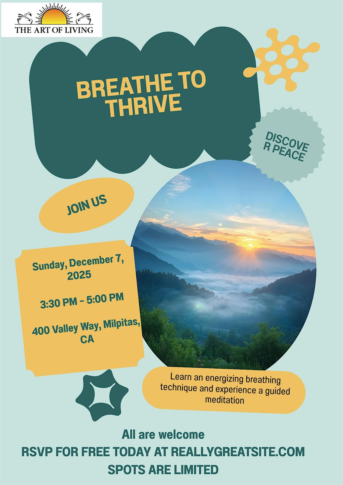 Breathe to Thrive, 7 December | Event in Milpitas | AllEvents
