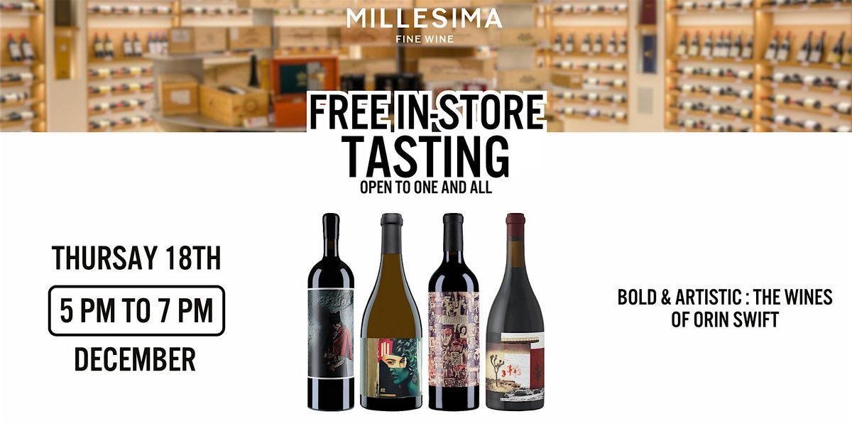 Free Wine Tasting - Bold & Artistic : The Wines of Orin Swift, 18 December | Event in New York | AllEvents