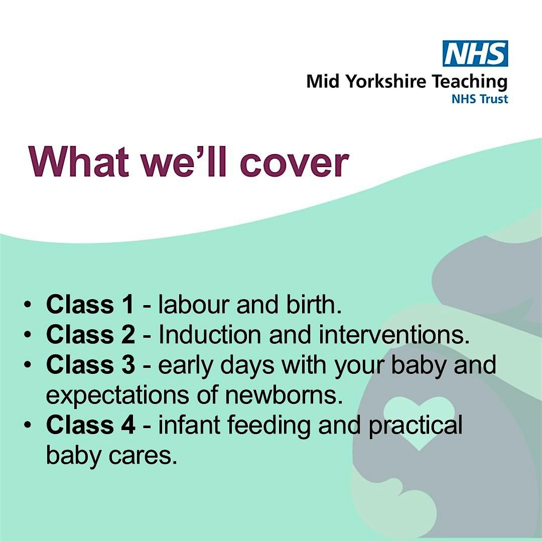 Face to Face Antenatal Classes 1-4 (4 week course), 12 February | Event in Dewsbury Moor | AllEvents