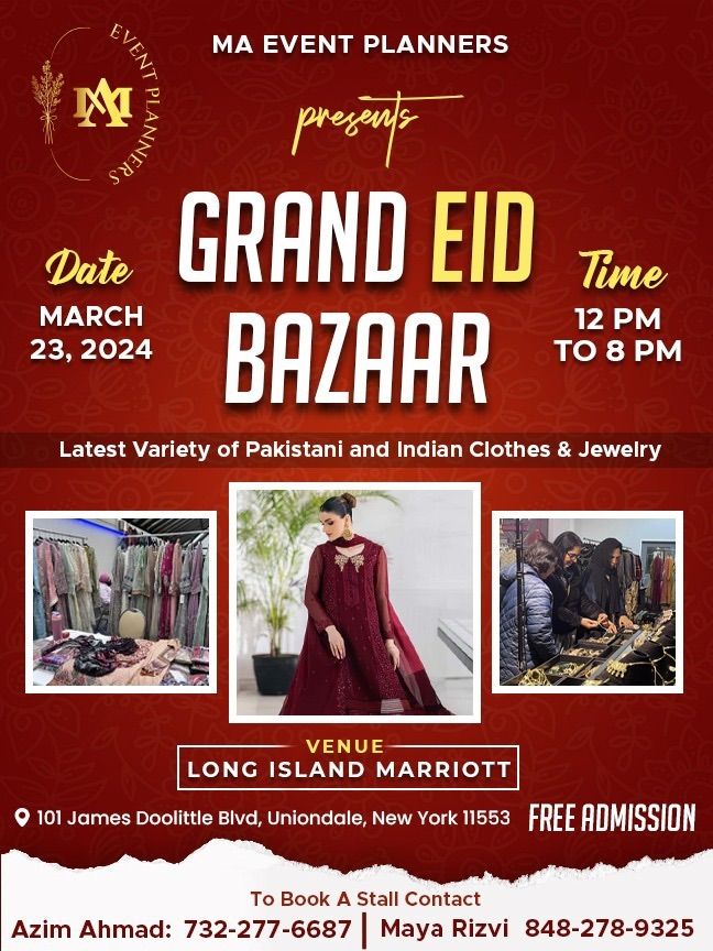 NY Grand Eid Bazaar , Long Island Marriott, Uniondale, March 23 2025