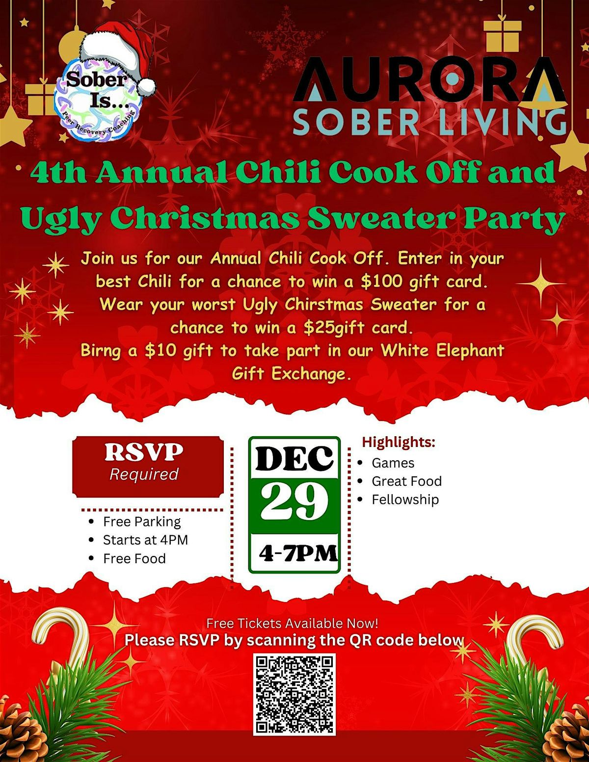 4th Annual Chili Cook Off and Ugly Christmas Sweater Party, 28 December | Event in Aurora | AllEvents