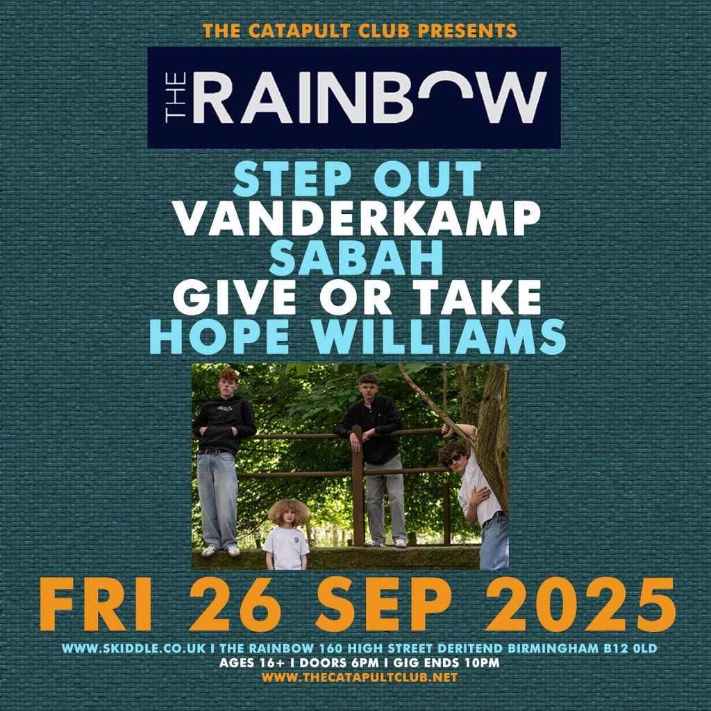 Step Out / Vanderkamp / Sabah / Give Or Take / Hope Williams, 26 September | Event in Birmingham | AllEvents