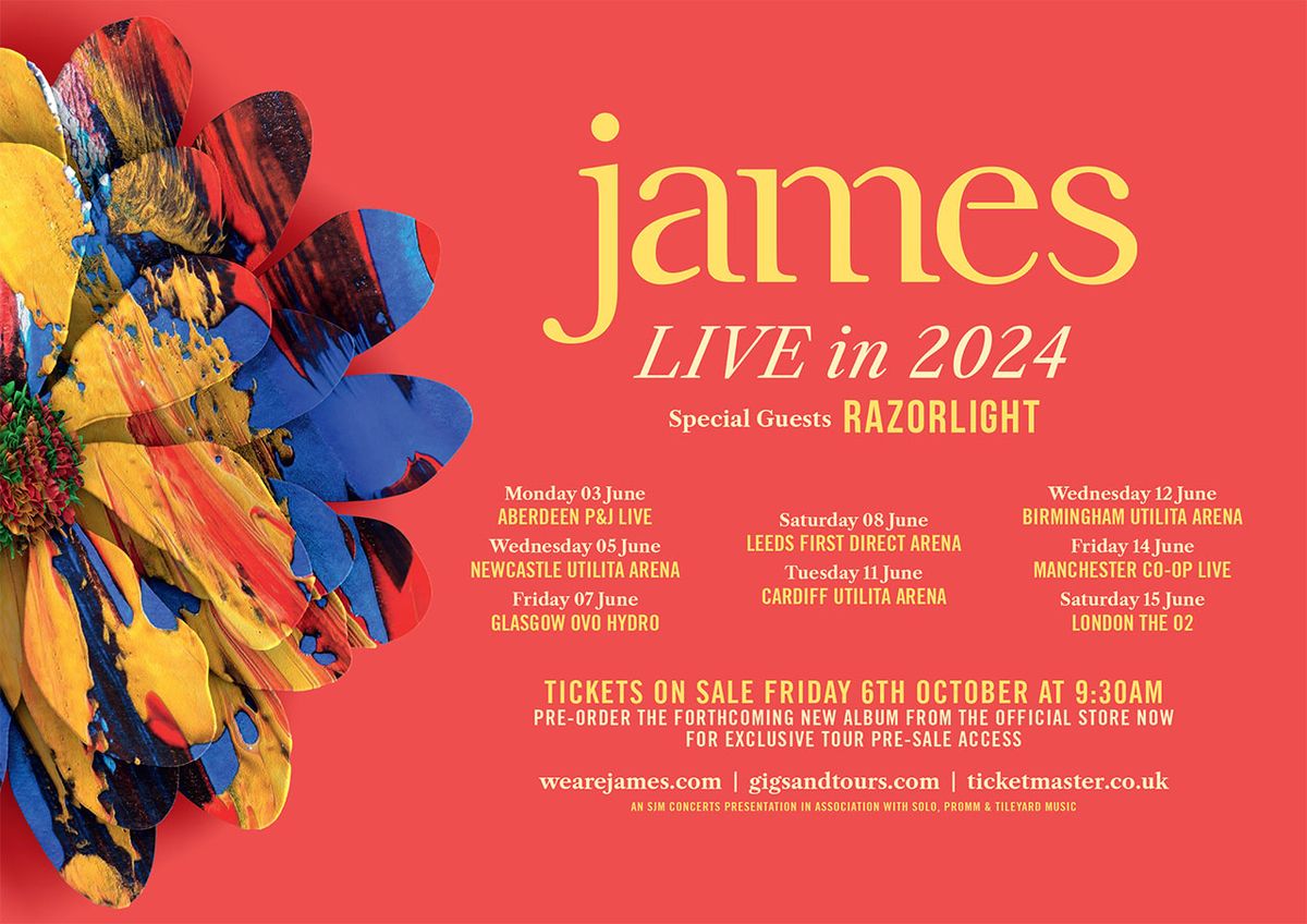 James Cardiff Tickets, 10 July | Event in Cardiff | AllEvents