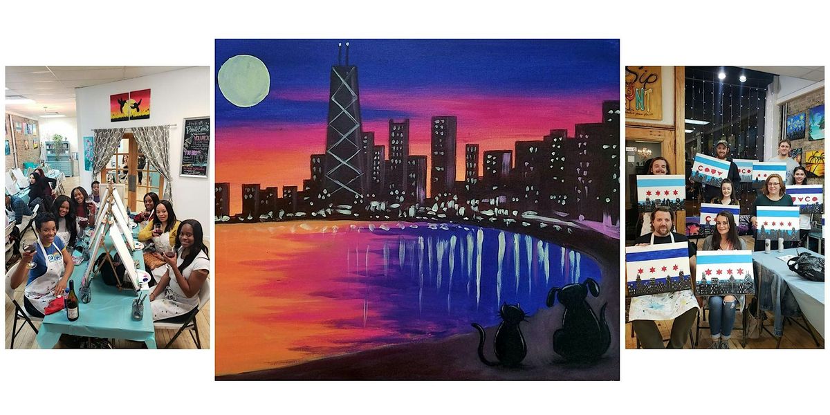 BYOB Sip & Paint Event - "Skyline with cat and dog", 29 November | Event in Chicago | AllEvents