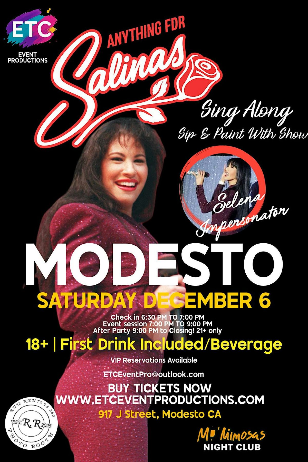 12/6/25 MODESTO  SELENA SIP & PAINT WITH IMPERSONATOR SHOW, 6 December | Event in Modesto | AllEvents