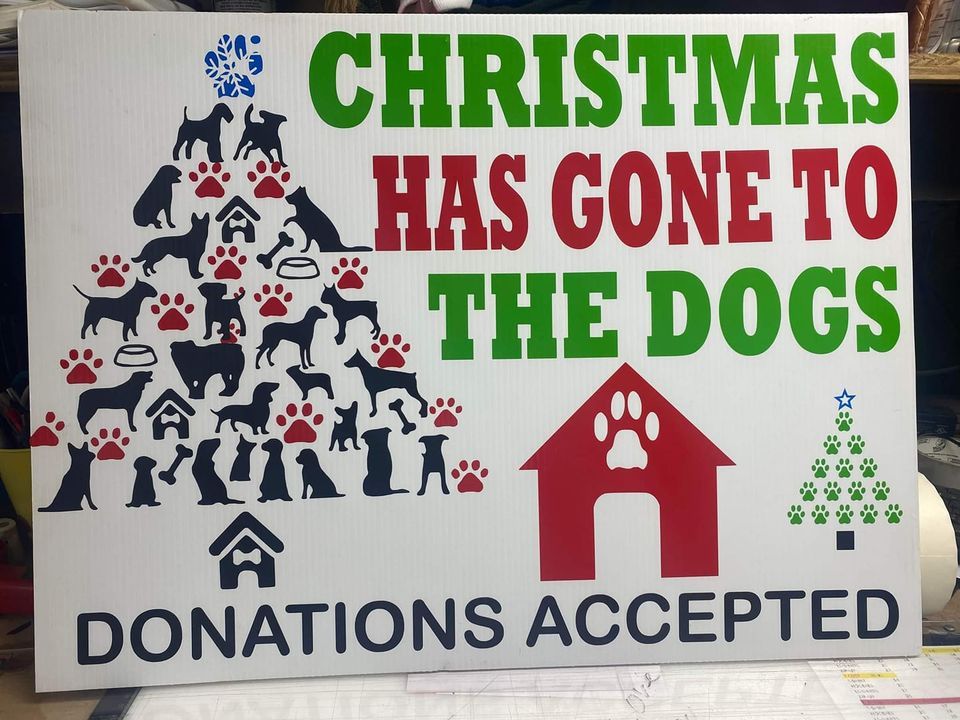 Christmas has gone to the dogs. Donation drive for shelters, December 5
