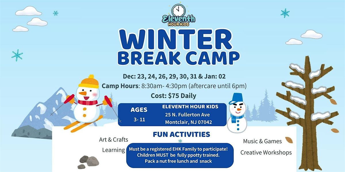EHK Winter Break Camp Registration, 23 December | Event in Montclair | AllEvents