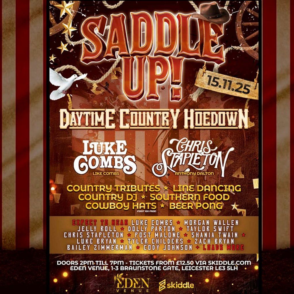 Saddle Up: Luke Combs & Chris Stapleton Tributes, 15 November | Event in Leicester | AllEvents
