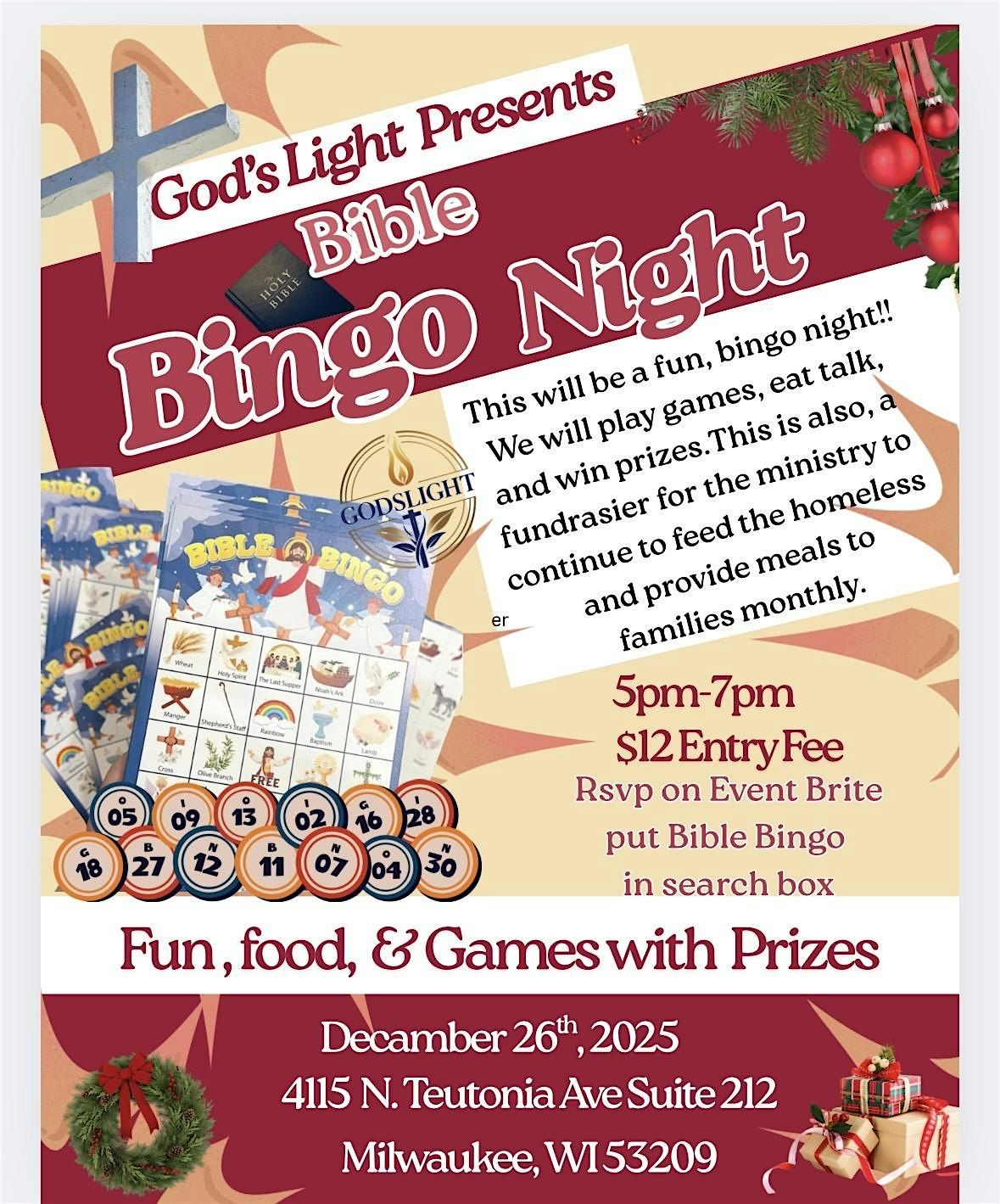 Bible Bingo Night, 26 December | Event in Milwaukee | AllEvents