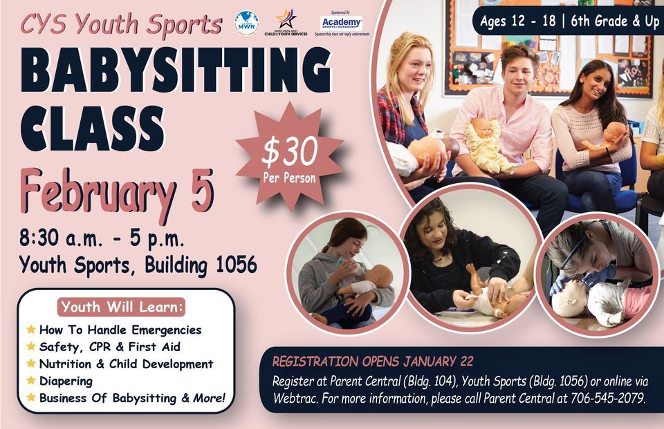 Babysitting Class, Youth Sports, 7110 McIver Street, Building 1056