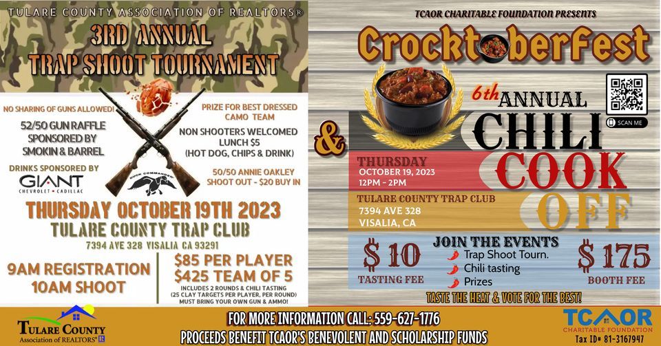 Annual Chili CookOff and Trap Shoot Tournament!, Tulare County Trap Club, Visalia, 19 October