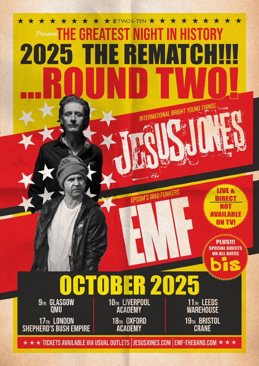 EMF & Jesus Jones Leeds Tickets, 11 October | Event in Leeds | AllEvents